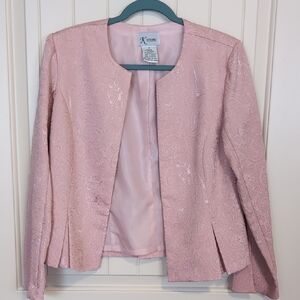 K Studio Pink Patterned Women's Blazer With Gold Thread Detailing